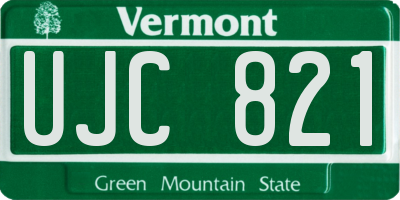 VT license plate UJC821