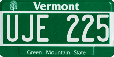 VT license plate UJE225
