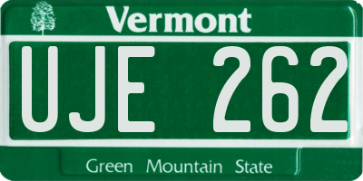 VT license plate UJE262