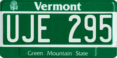 VT license plate UJE295