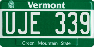 VT license plate UJE339