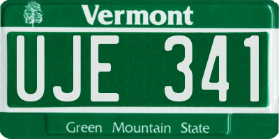VT license plate UJE341