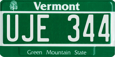 VT license plate UJE344