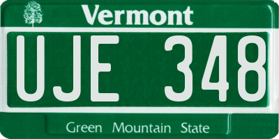 VT license plate UJE348