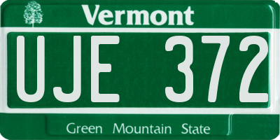 VT license plate UJE372