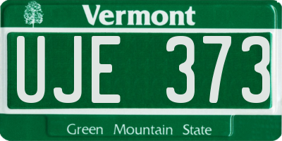 VT license plate UJE373