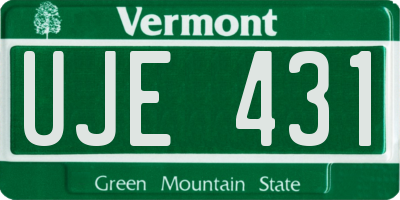 VT license plate UJE431