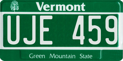 VT license plate UJE459