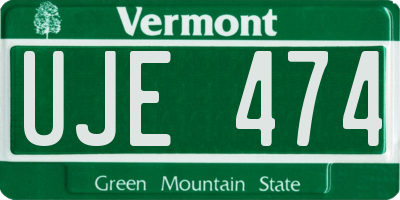 VT license plate UJE474