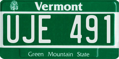 VT license plate UJE491