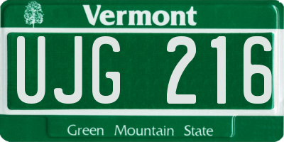 VT license plate UJG216