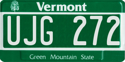 VT license plate UJG272