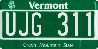 VT license plate UJG311