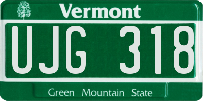 VT license plate UJG318