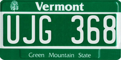 VT license plate UJG368