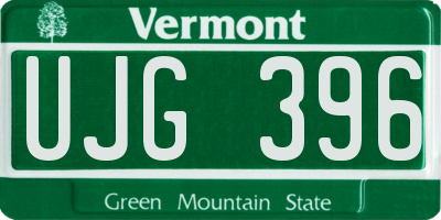 VT license plate UJG396