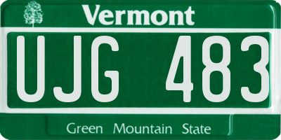 VT license plate UJG483
