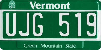 VT license plate UJG519