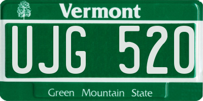 VT license plate UJG520