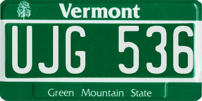 VT license plate UJG536