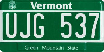 VT license plate UJG537
