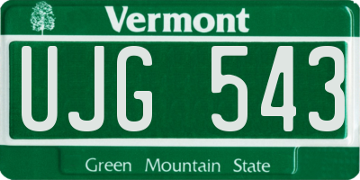VT license plate UJG543