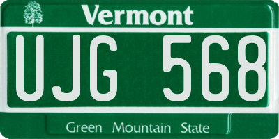 VT license plate UJG568