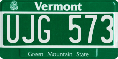 VT license plate UJG573