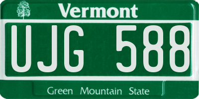 VT license plate UJG588