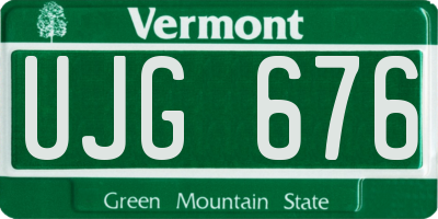 VT license plate UJG676