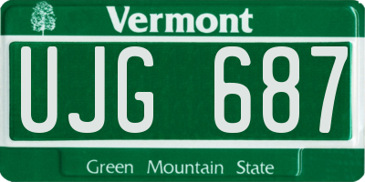 VT license plate UJG687