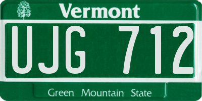 VT license plate UJG712