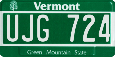 VT license plate UJG724