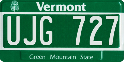 VT license plate UJG727