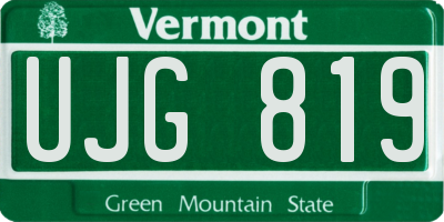 VT license plate UJG819