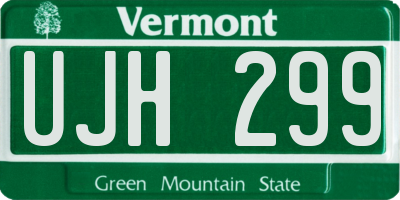 VT license plate UJH299