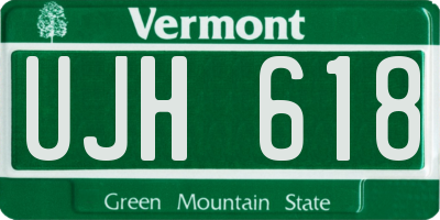 VT license plate UJH618
