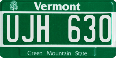 VT license plate UJH630