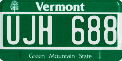 VT license plate UJH688