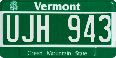VT license plate UJH943