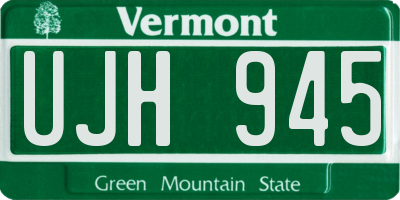 VT license plate UJH945