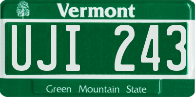 VT license plate UJI243