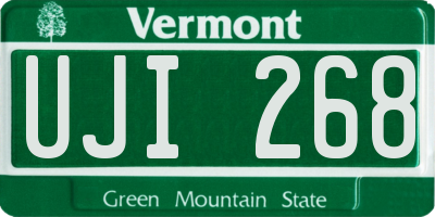 VT license plate UJI268