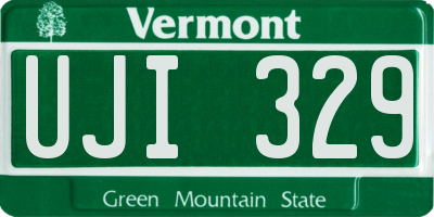VT license plate UJI329