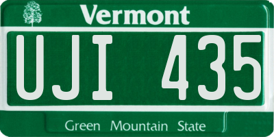 VT license plate UJI435