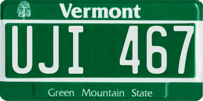VT license plate UJI467