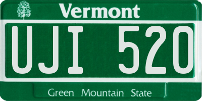 VT license plate UJI520