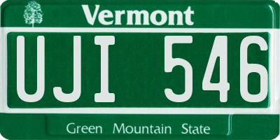 VT license plate UJI546