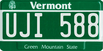 VT license plate UJI588