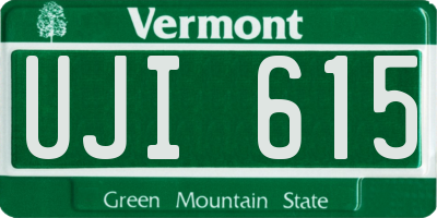 VT license plate UJI615